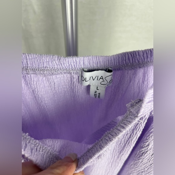 OLIVIA SKY Ruffle Strap Sleeveless Purple Dress size large NWT - Picture 3 of 8